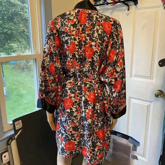 Y2K Samye Newman Lady M Floral Semi-Sheer Chiffon Kimono Robe Cottagecore Roman - Picture 5 of 9